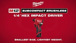 Milwaukee® M12™ Subcompact Brushless 1/4" Hex Impact Driver