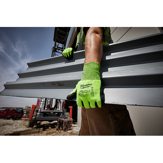 48-73-8952 - High Visibility Cut Level 5 Polyurethane Dipped Glove - L