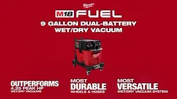 Milwaukee M18 FUEL 9 Gallon Dual-Battery WetDry Vacuum