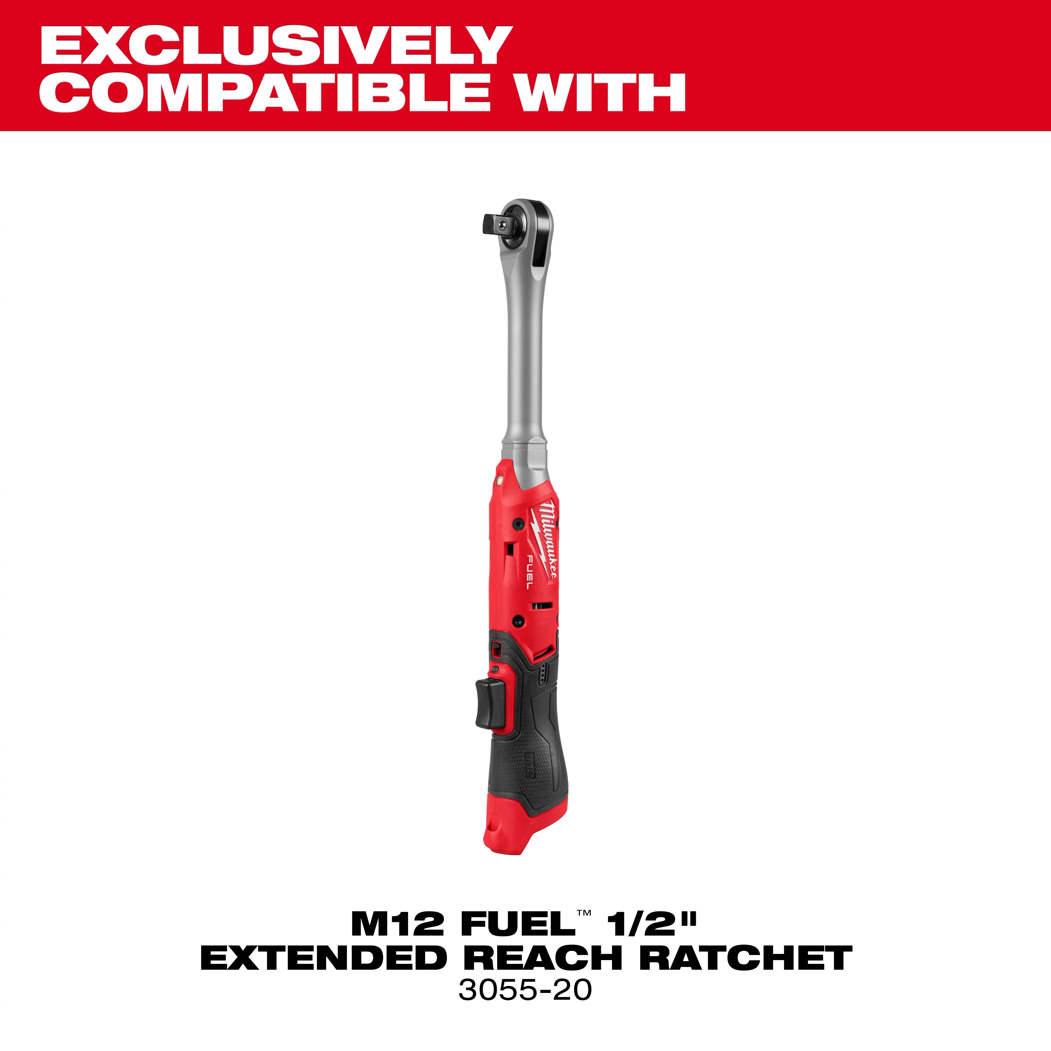 M12 FUEL 1/2" Extended Reach Ratchet Protective Boot displayed upright against a plain background.
