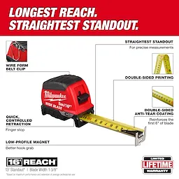 5m/16ft Wide Blade Magnetic Tape Measure