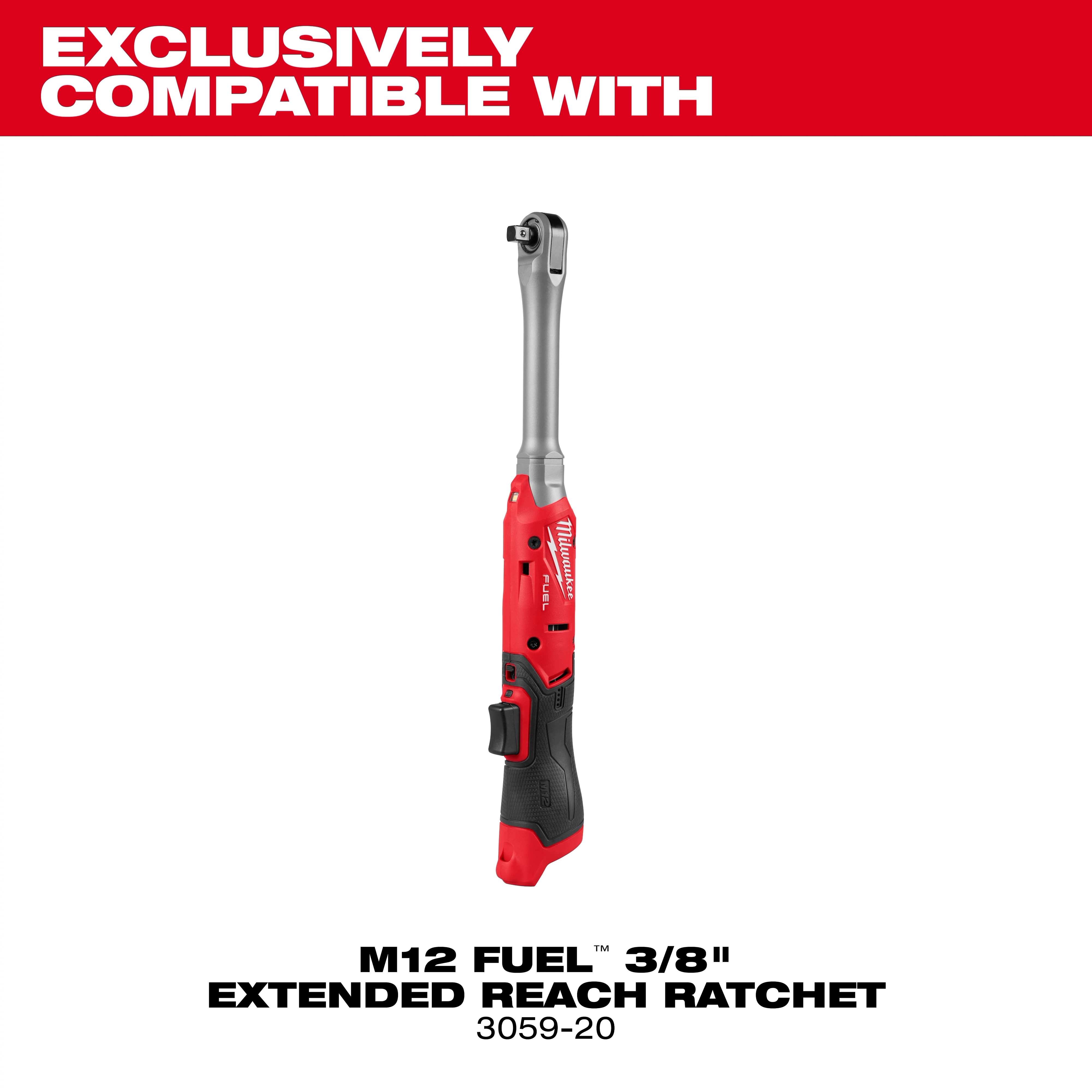M12 FUEL 3/8" Extended Reach Ratchet Protective Boot displayed upright on a plain background.