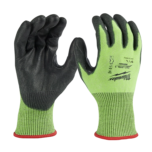 48-73-8952 - High Visibility Cut Level 5 Polyurethane Dipped Glove - L