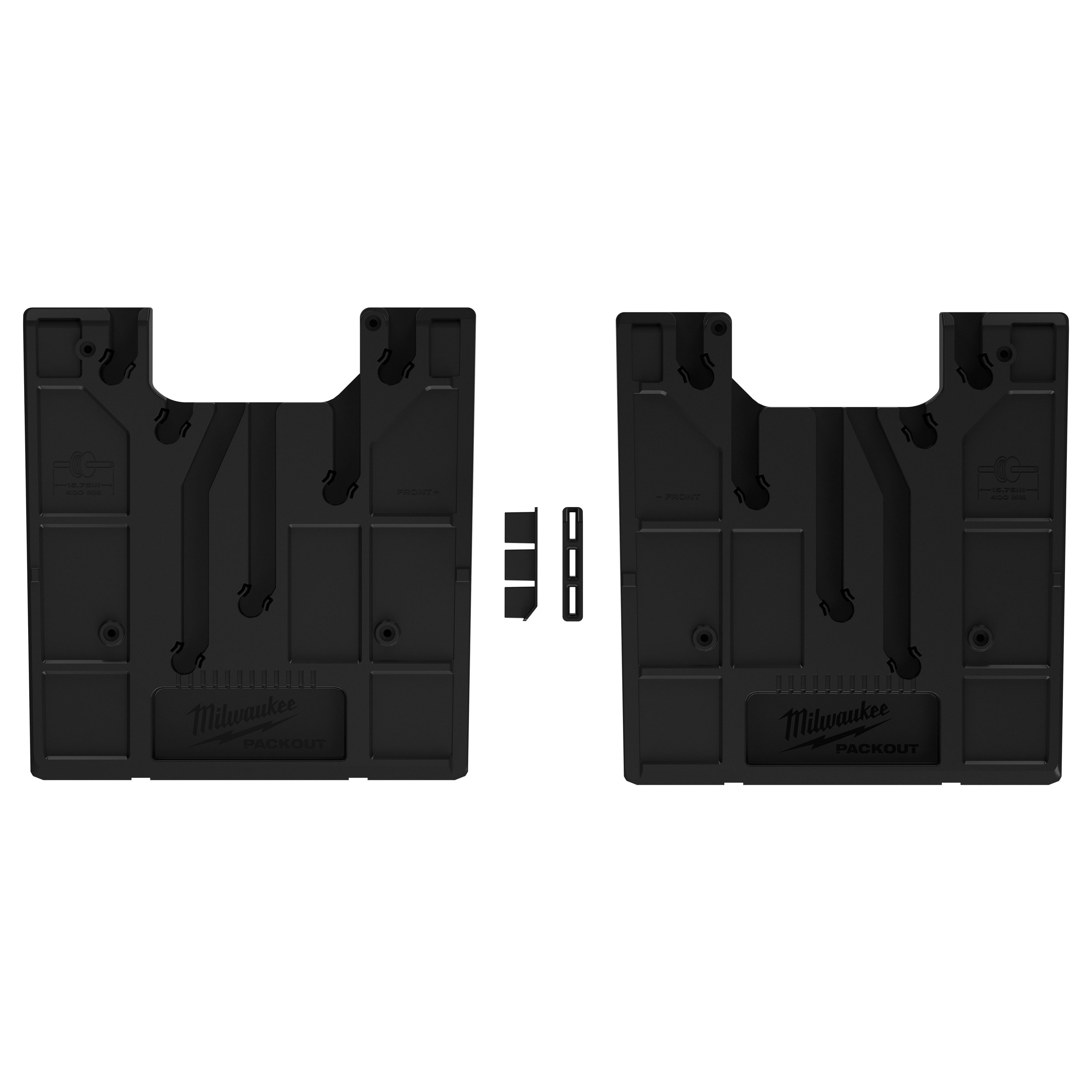 Wire Pulling Inserts for PACKOUT XL Crate, featuring two black inserts with grooves and compartments, designed for tool organization.