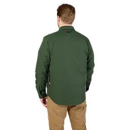 Back view of a person wearing the green M12 Shirt Jacket.