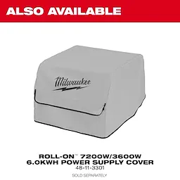 Cover for the ROLL-ON 7200W/3600W 6.0kWh Power Supply with a front flap and logo on the side