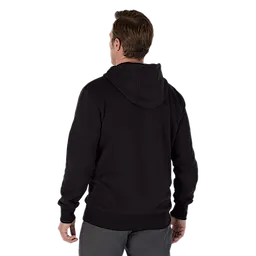 A man wearing a black Midweight Pullover Hoodie shown from the back. He has short brown hair and is standing against a white background.