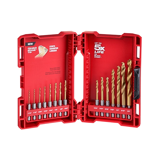 48-89-4630 - Shockwave Red Helix TiN 15pc Drill Bit Set