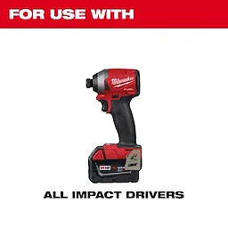 Impact%20For%20Use%20With text above a red and black Milwaukee M18 cordless impact driver, with "ALL IMPACT DRIVERS" text below.