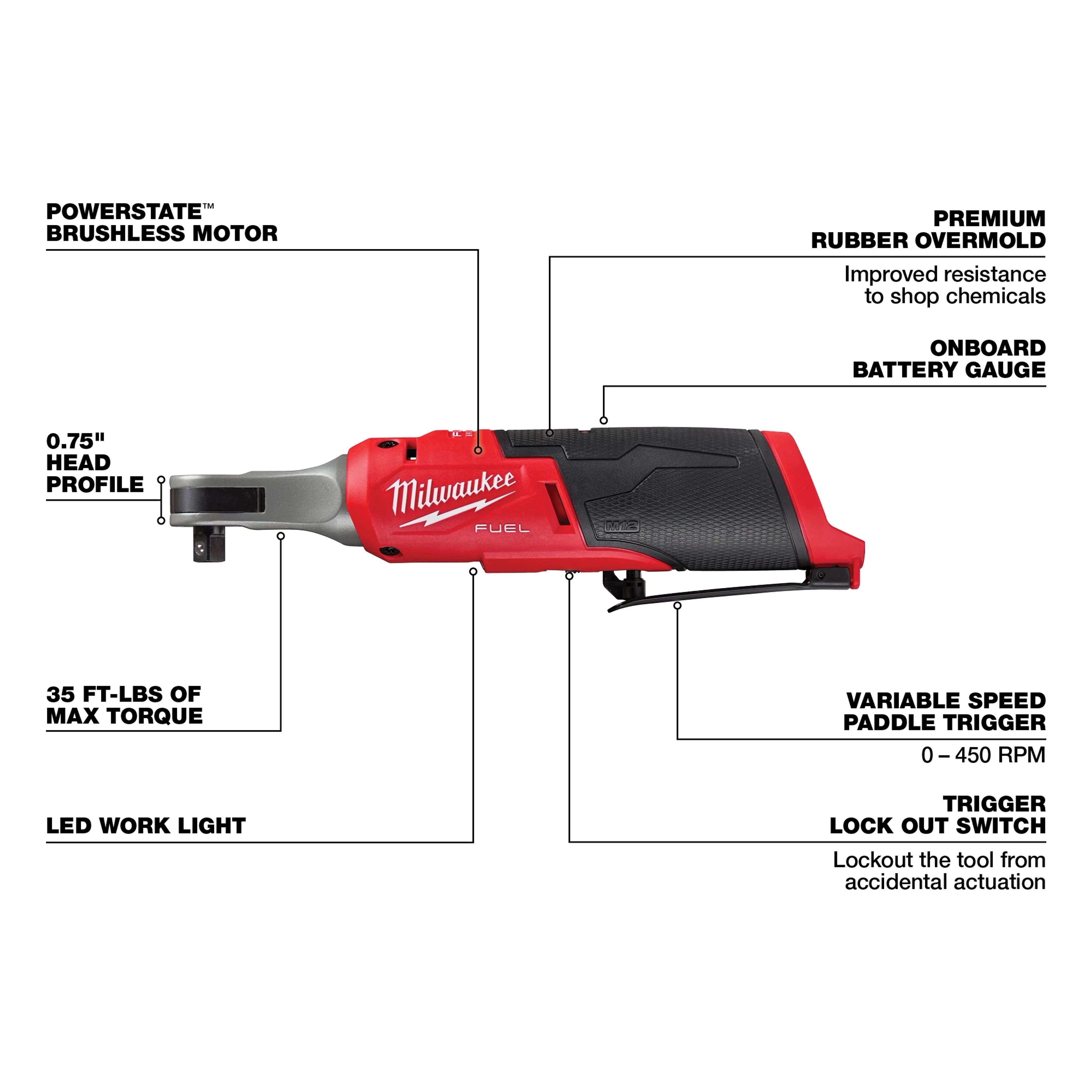 M12 FUEL™ 3/8" High Speed Ratchet Walk Around