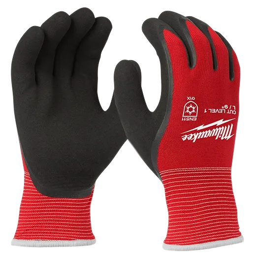 Guantes ba&#241;ados anticorte nivel 1 con aislamiento para el invierno
